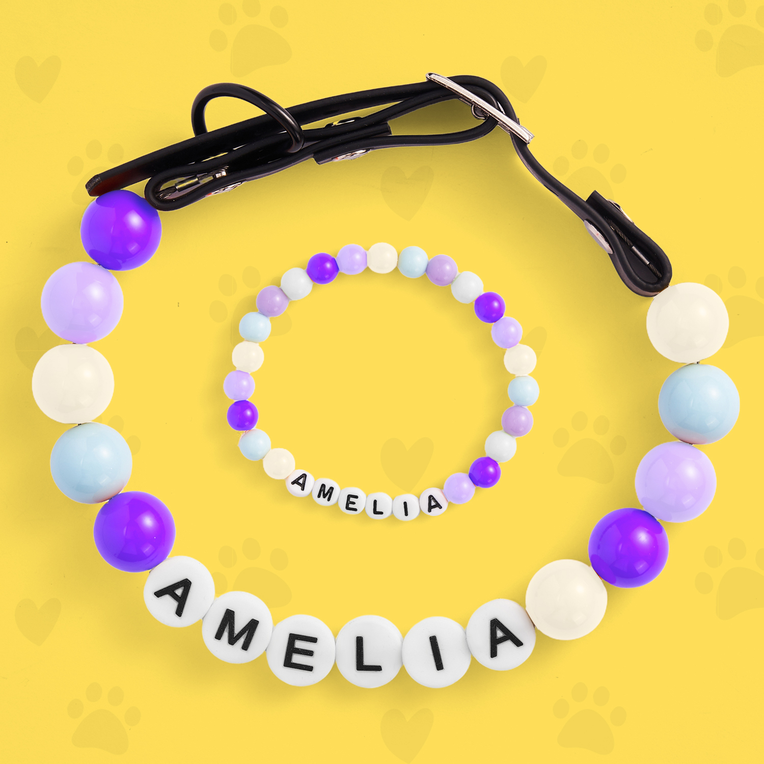Personalized Name Necklace  Comes with a Free Matching Bracelet Gift for Pet