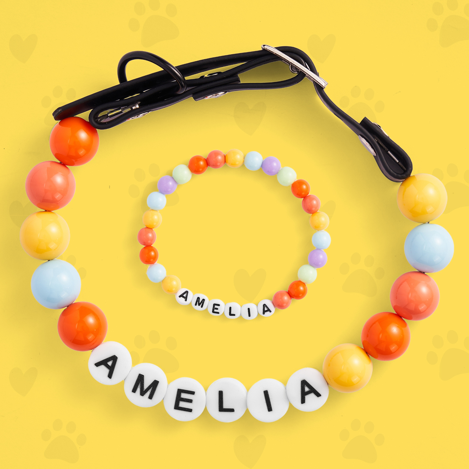 Personalized Name Necklace  Comes with a Free Matching Bracelet Gift for Pet