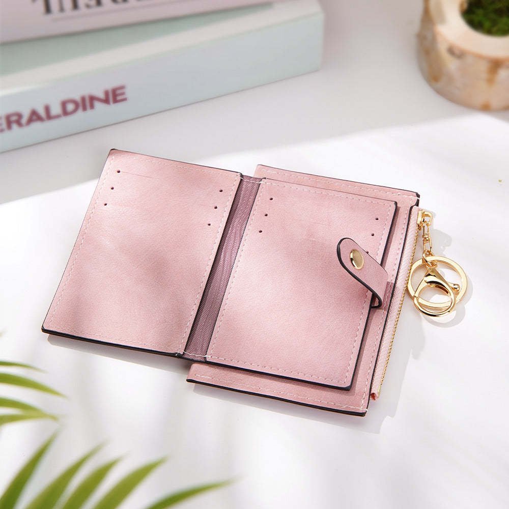 Personalized Zodiac Birth Flower Leather Wallet Birthday Anniversary Gift for Her - soufeelus