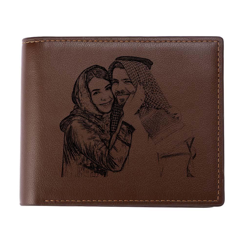 صورة مخصصة محفورة محفظة جلدية هدية للعائلة
