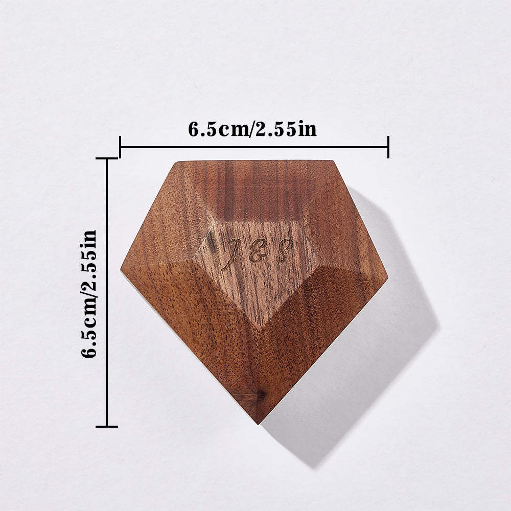 Personalized Wooden Rotating Ring Box Engagement Ring Box Wedding Gifts - soufeelus