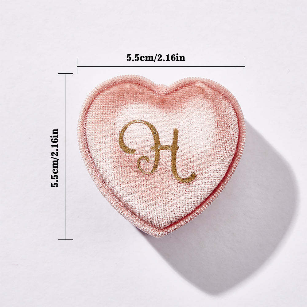 Personalized Ring Box Custom Text Heart Shaped Ring Box Engagement Wedding Ring Box - soufeelus