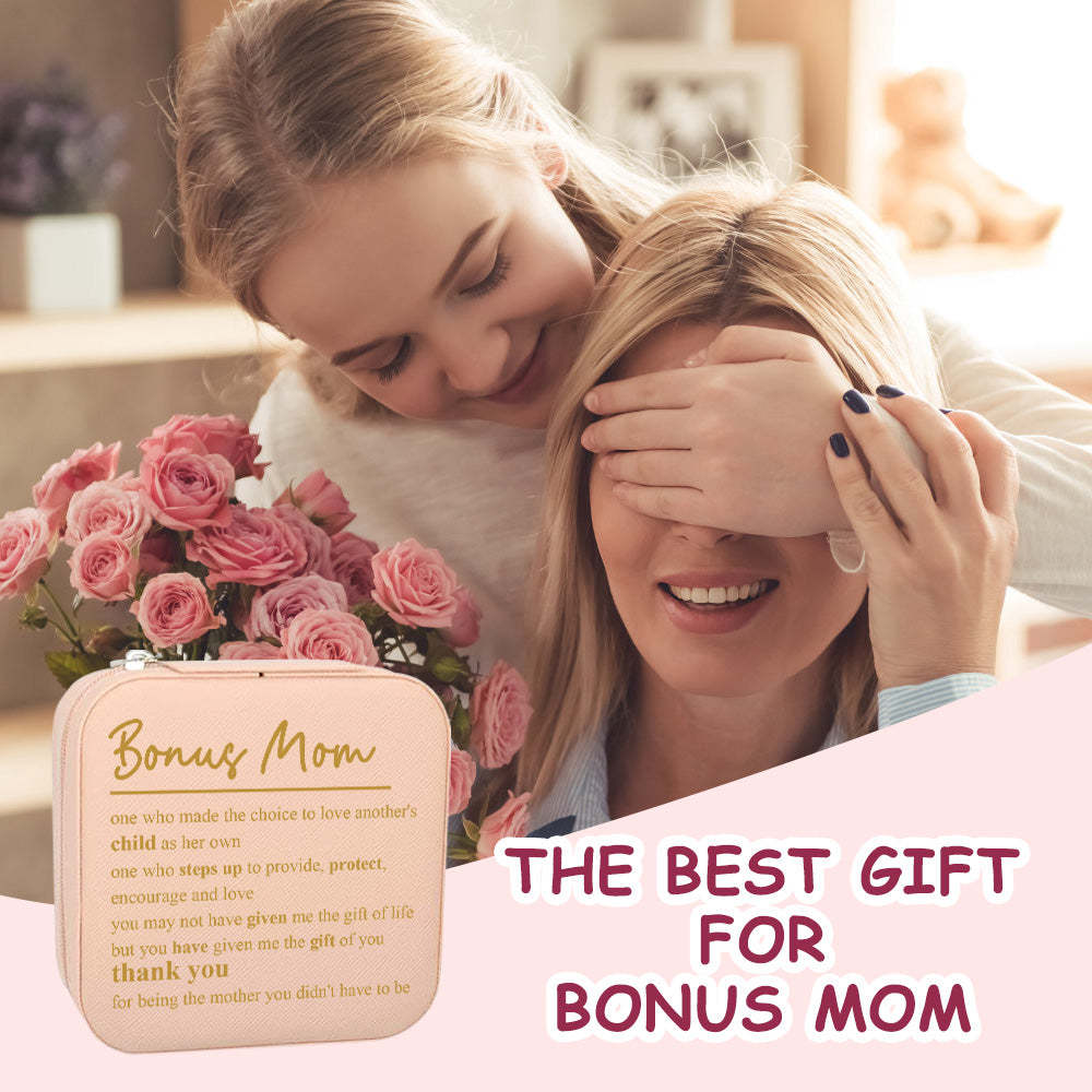 Personalized Jewelry Box Custom Jewelry Organizer Storage Gift for Bonus Mom - soufeelus