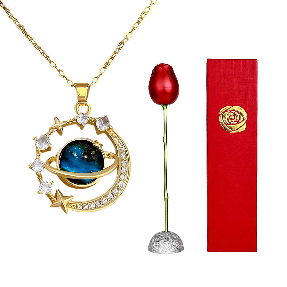 Celestial Zodiac Necklace Collection for Women Gold Color Planet Moon Astronaut Pendant Necklaces Jewelry Gifts