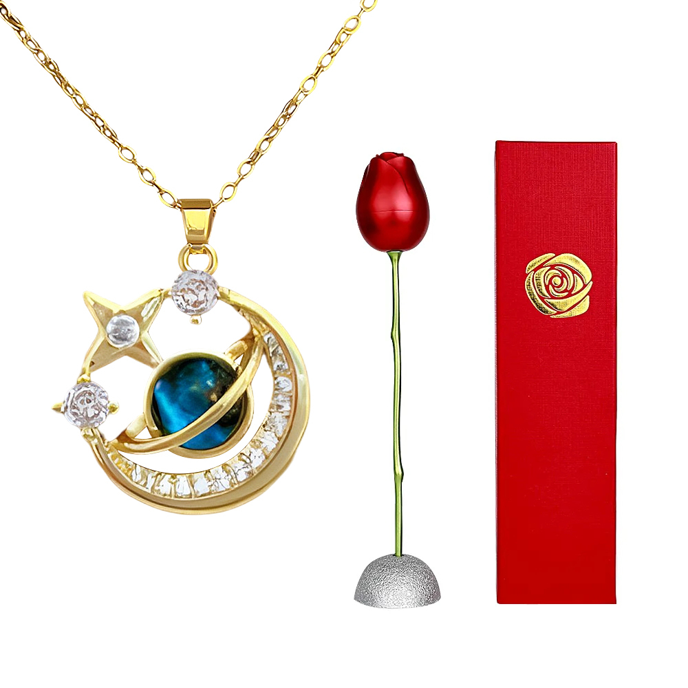 Celestial Zodiac Necklace Collection for Women Gold Color Planet Moon Astronaut Pendant Necklaces Jewelry Gifts