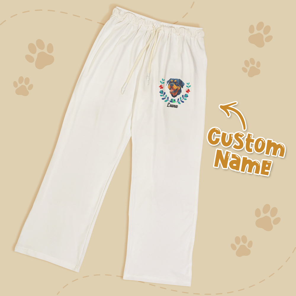 Custom Embroidered Style Pet Avatar Pants, Gifts Ideas For Pet Lovers, Custom Dog Pants, Personalized Pet Portrait Pants - soufeelus