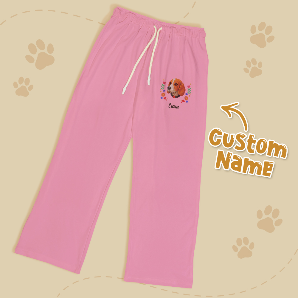 Custom Embroidered Style Pet Avatar Pants, Gifts Ideas For Pet Lovers, Custom Dog Pants, Personalized Pet Portrait Pants - soufeelus
