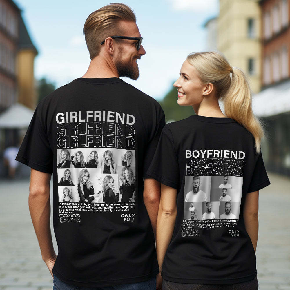 Custom Photo T-shirts Personalized Pictures T-shirt Valentine's Day Gifts for Couples - soufeelus