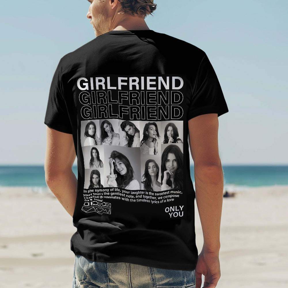 Custom Photo T-shirts Personalized Pictures T-shirt Valentine's Day Gifts for Couples - soufeelus