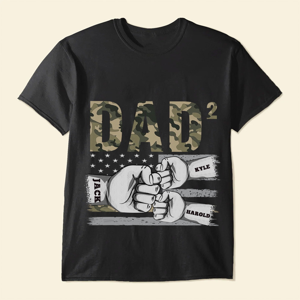 Personalized Men's Shirts Dad Of 3 Name T-shirts Best Gift for Father's Day