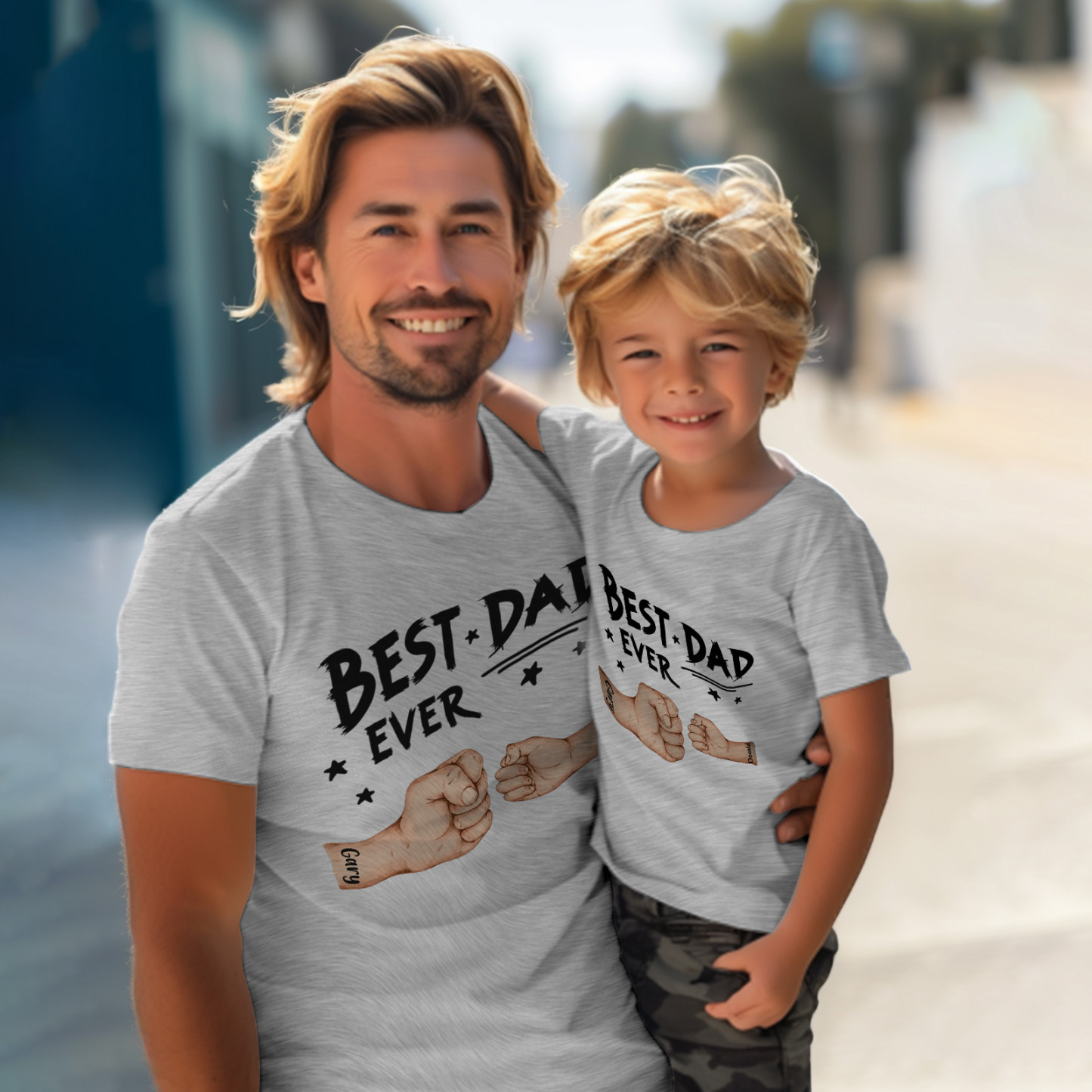 Personalized Father T-shirt Best Dad Ever for Father's Day - soufeelus