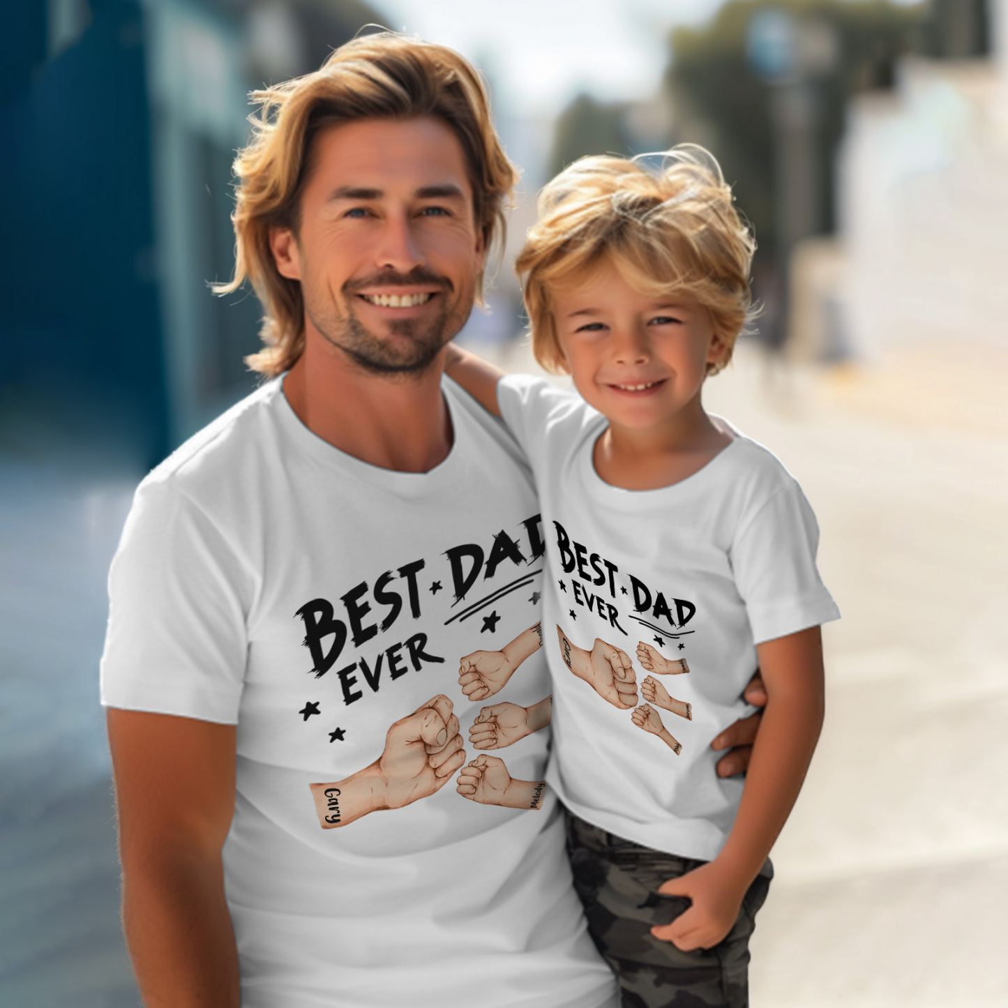 Personalized Father T-shirt Best Dad Ever for Father's Day - soufeelus