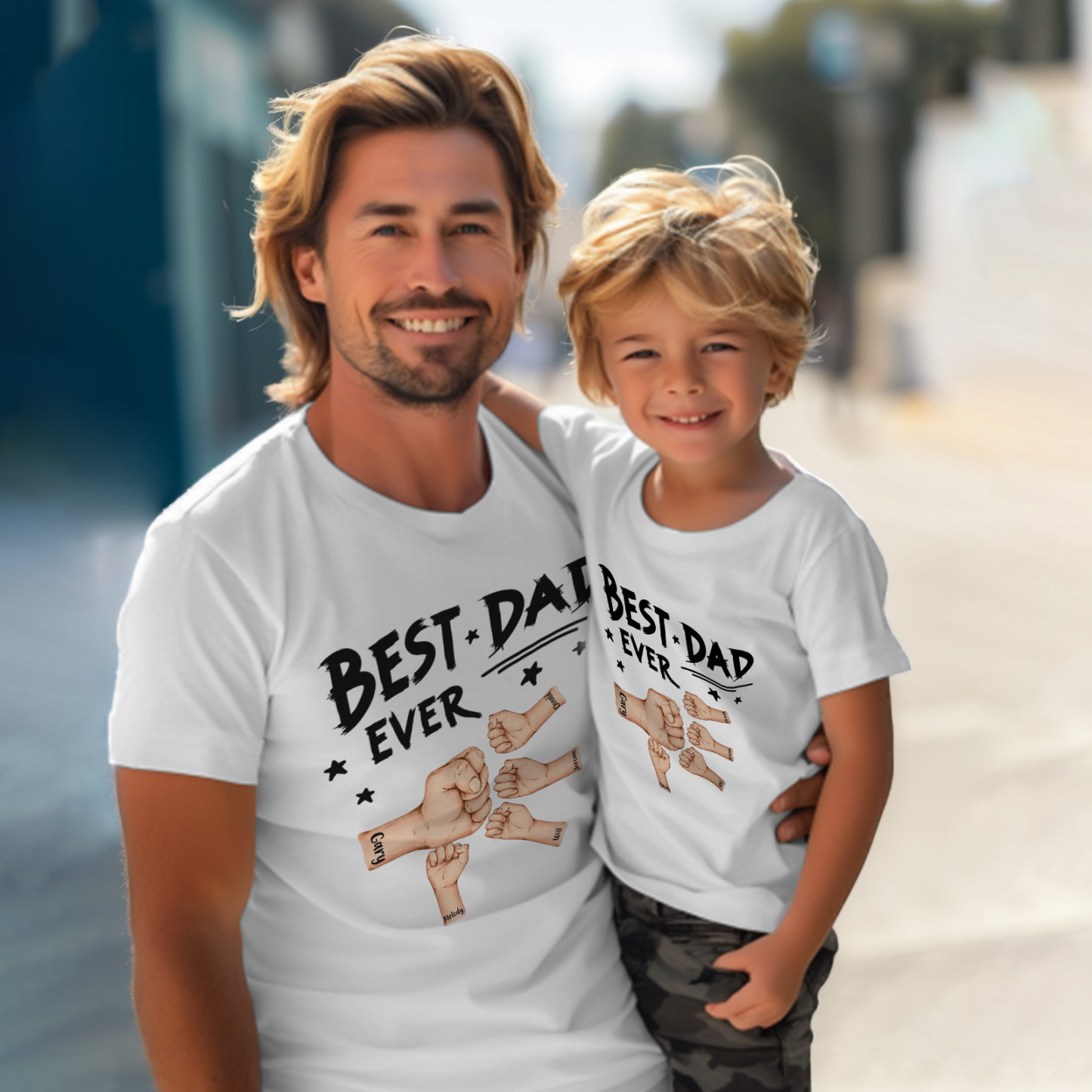 Personalized Father T-shirt Best Dad Ever for Father's Day - soufeelus