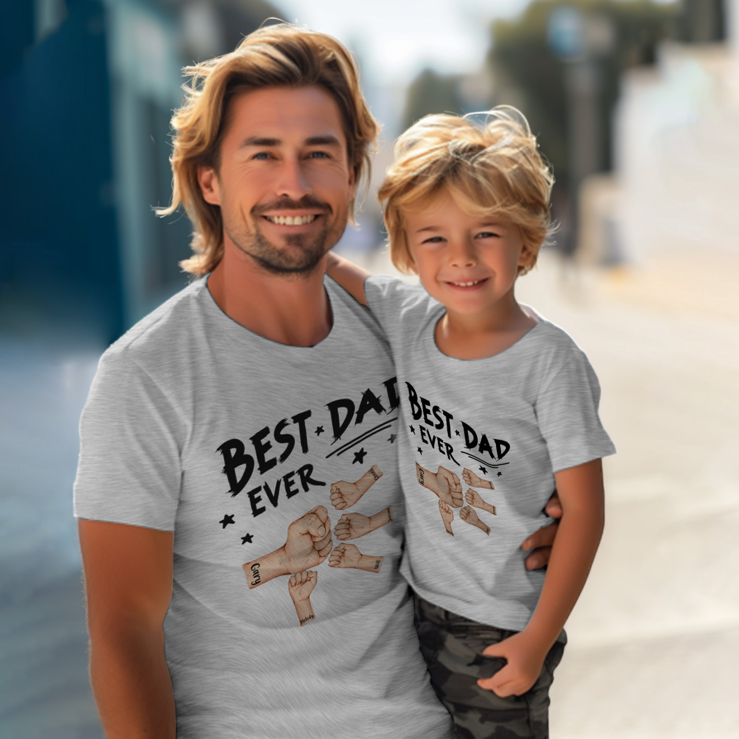 Personalized Father T-shirt Best Dad Ever for Father's Day - soufeelus