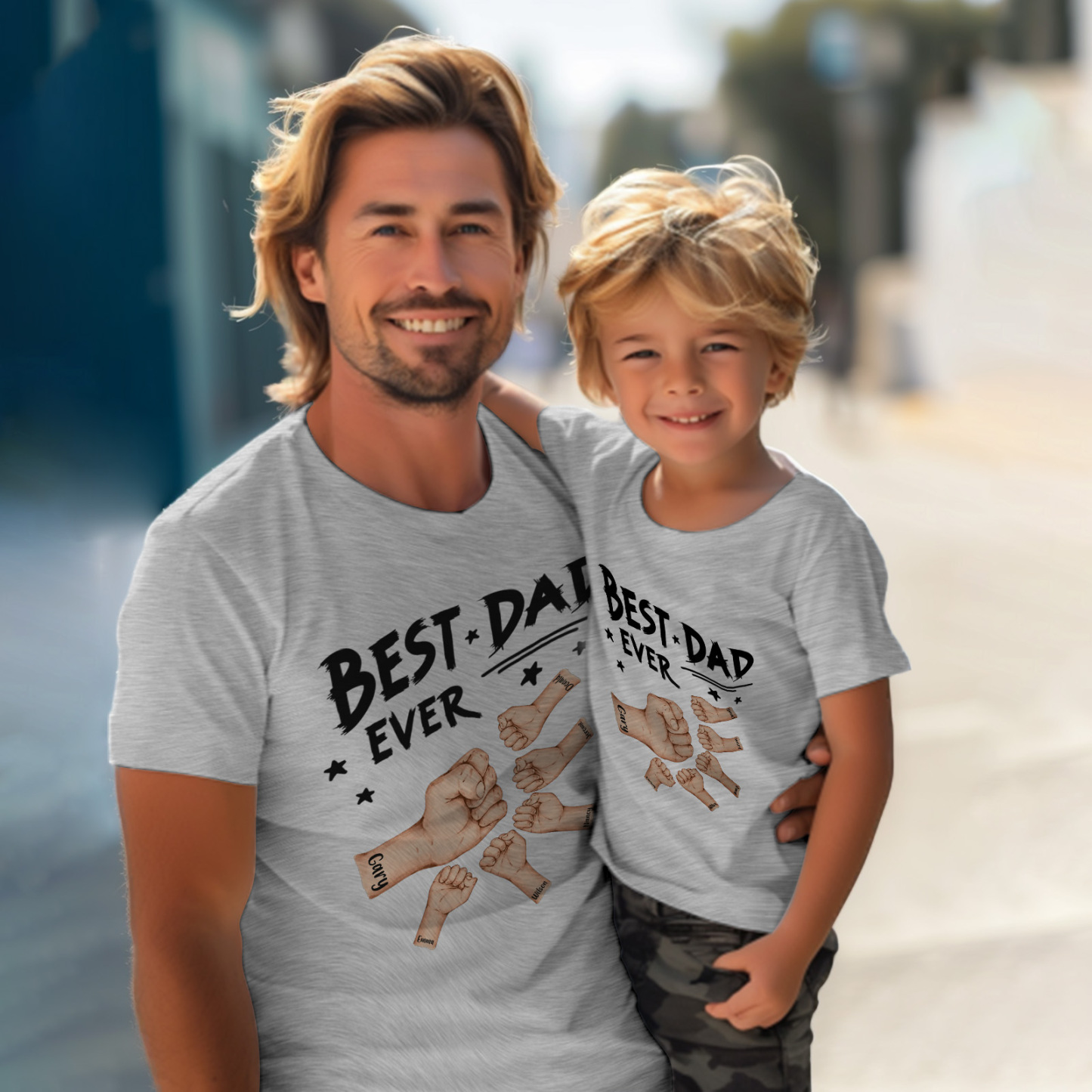Personalized Father T-shirt Best Dad Ever for Father's Day - soufeelus