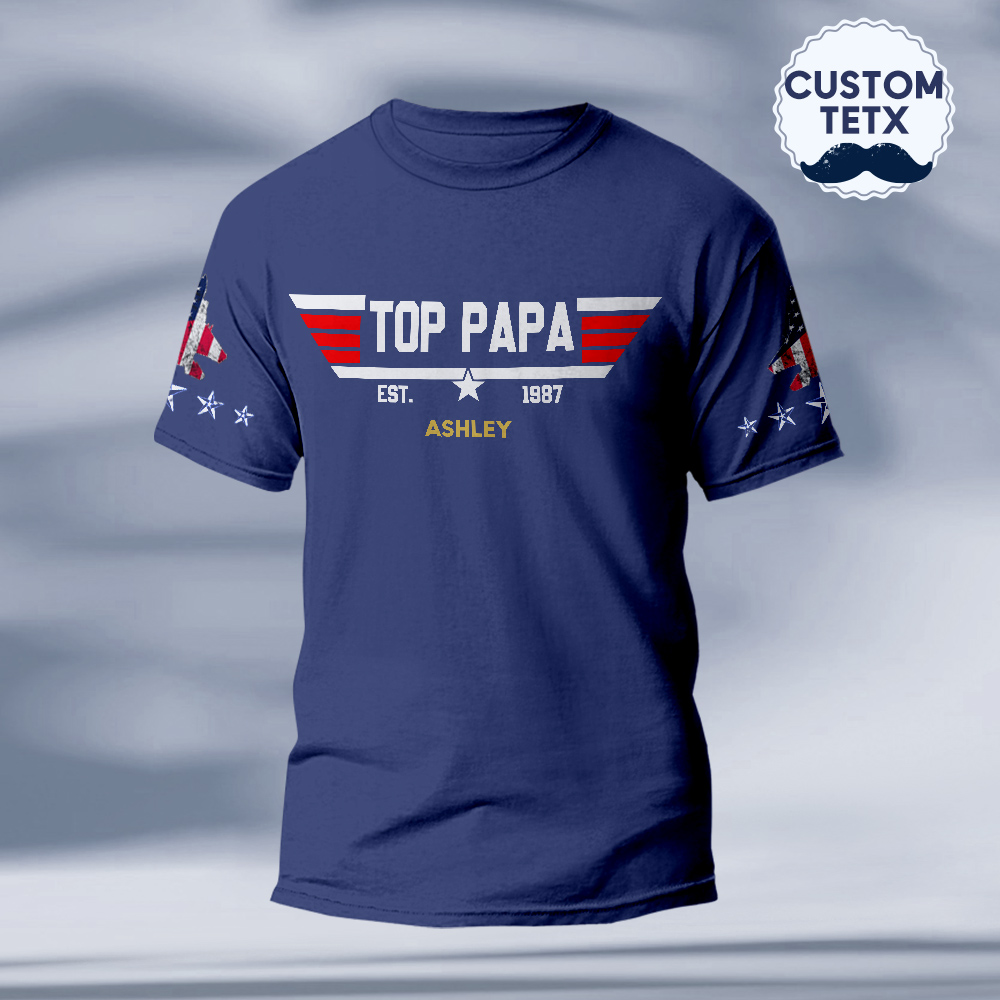 Custom Papa, Grandpa's Shirts with Name Custom Papa Papaw Shirts for Father's Day detail