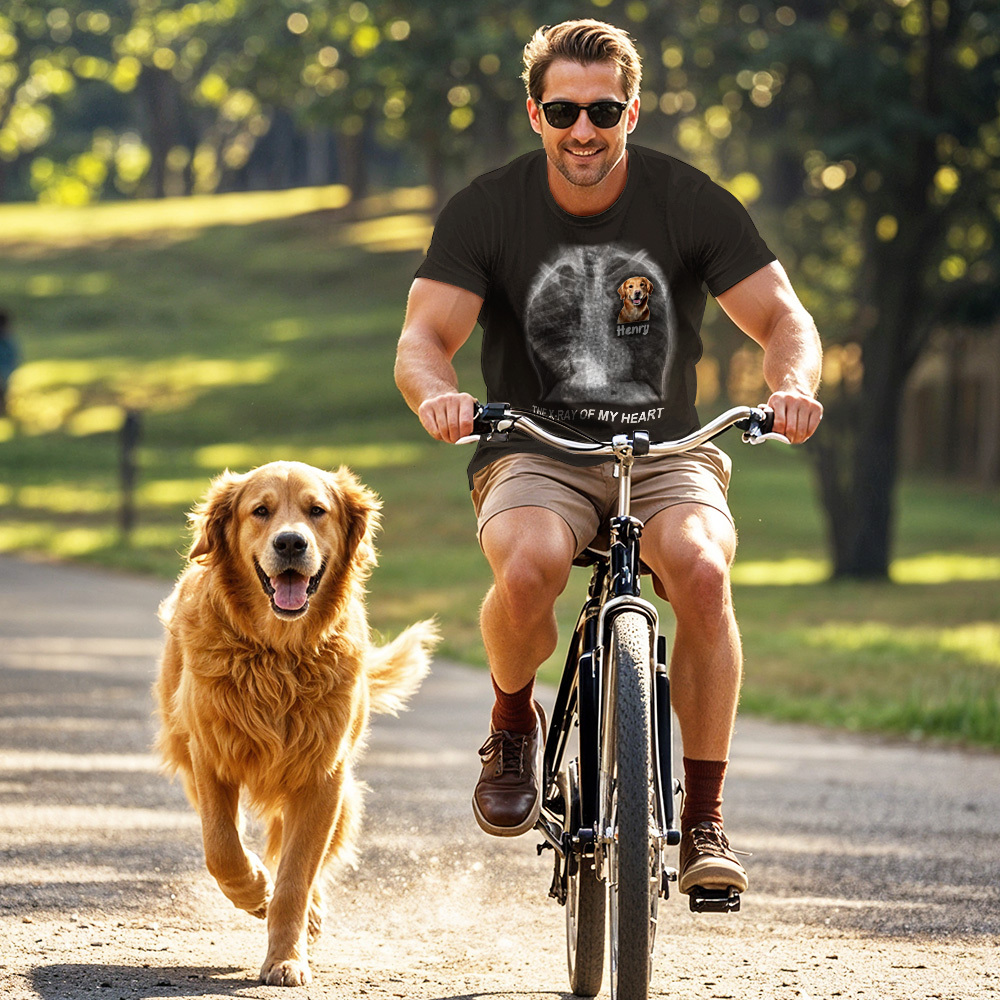 Text X-Ray Of My Heart - Personalized T-Shirt Gift For Dog Lover