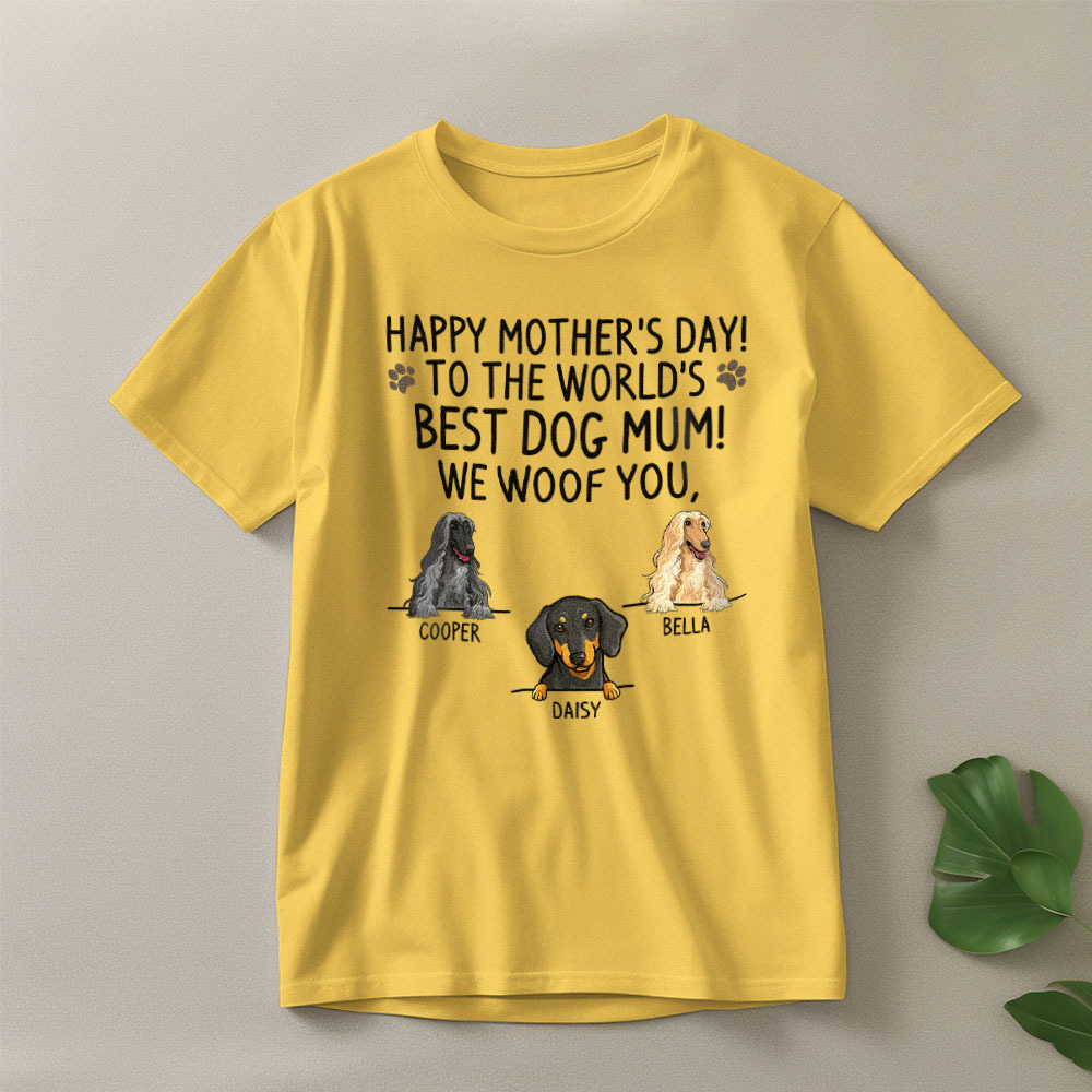 Custom Dog Mom T-Shirts Mother's Day T-Shirts Women's T-shirt Multicolor Cotton T-shirt Shirt For Dog Lovers Mother's Day Gifts