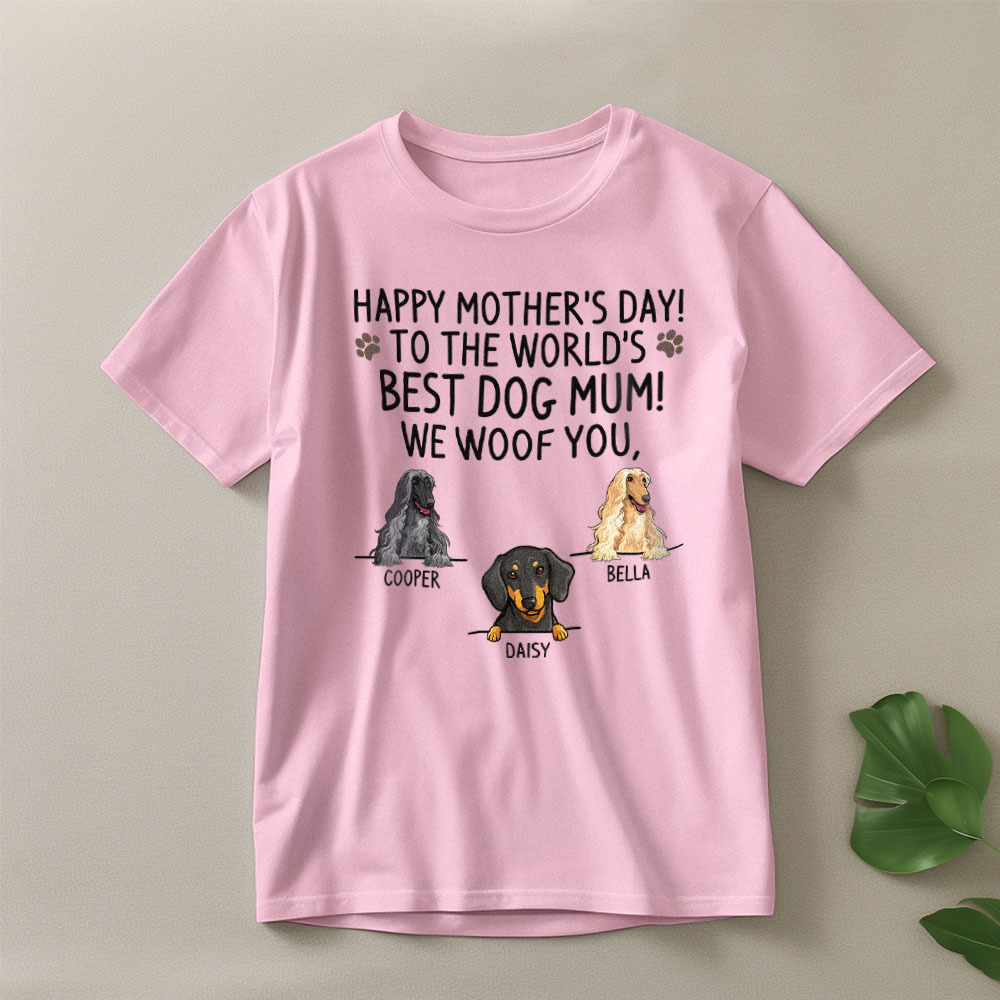 Custom Dog Mom T-Shirts Mother's Day T-Shirts Women's T-shirt Multicolor Cotton T-shirt Shirt For Dog Lovers Mother's Day Gifts