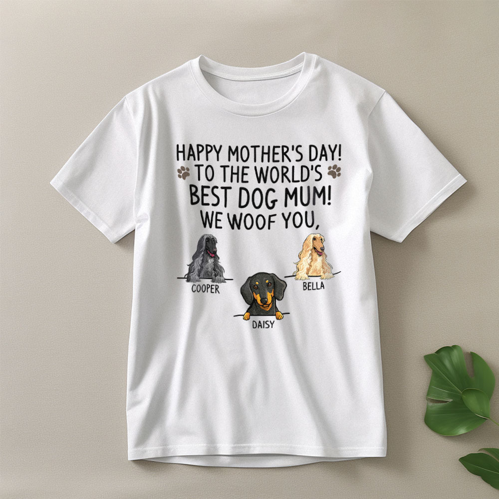 Custom Dog Mom T-Shirts Mother's Day T-Shirts Women's T-shirt Multicolor Cotton T-shirt Shirt For Dog Lovers Mother's Day Gifts
