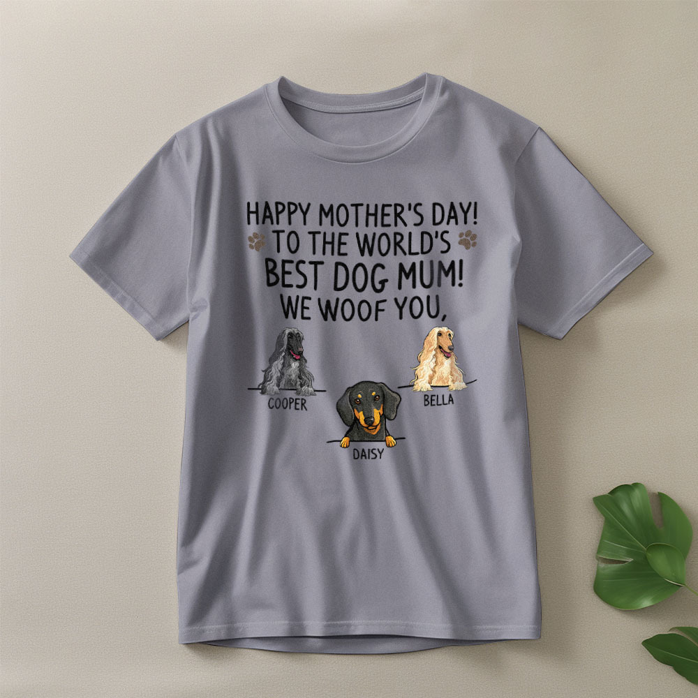Custom Dog Mom T-Shirts Mother's Day T-Shirts Women's T-shirt Multicolor Cotton T-shirt Shirt For Dog Lovers Mother's Day Gifts