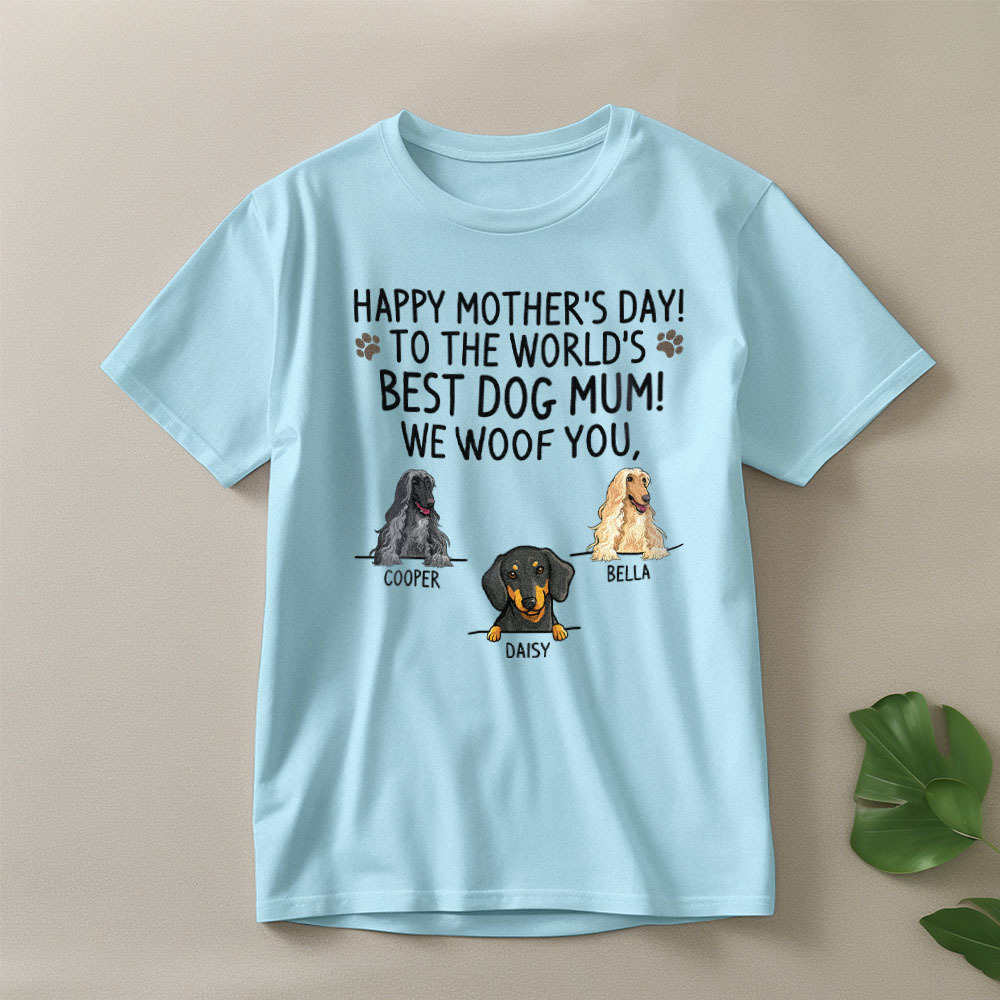 Custom Dog Mom T-Shirts Mother's Day T-Shirts Women's T-shirt Multicolor Cotton T-shirt Shirt For Dog Lovers Mother's Day Gifts