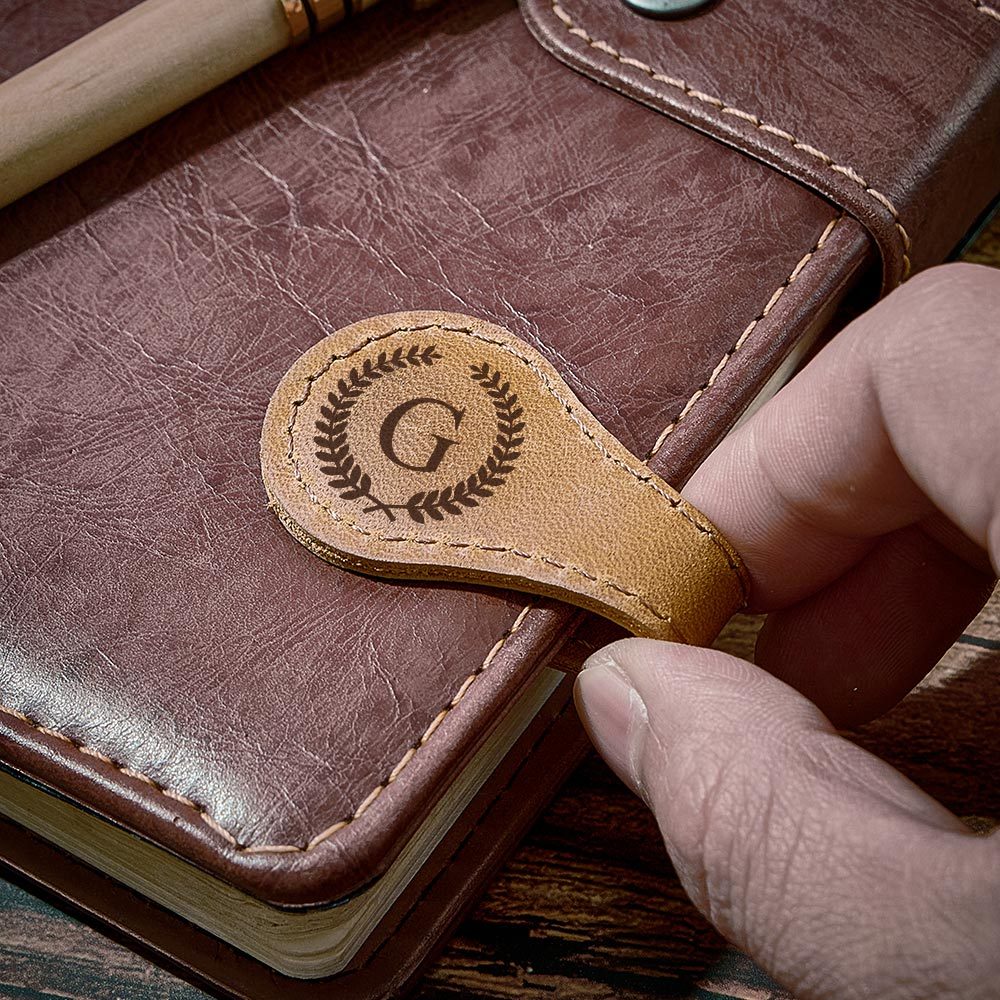 Custom Leather Bookmark Personalized Magnetic Bookmark Reader Gift for Family or Friend - soufeelus