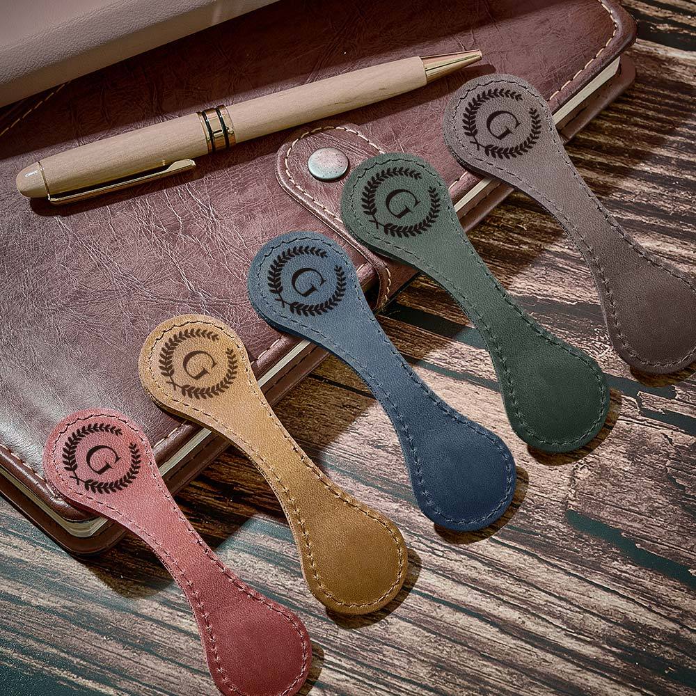 Custom Leather Bookmark Personalized Magnetic Bookmark Reader Gift for Family or Friend - soufeelus