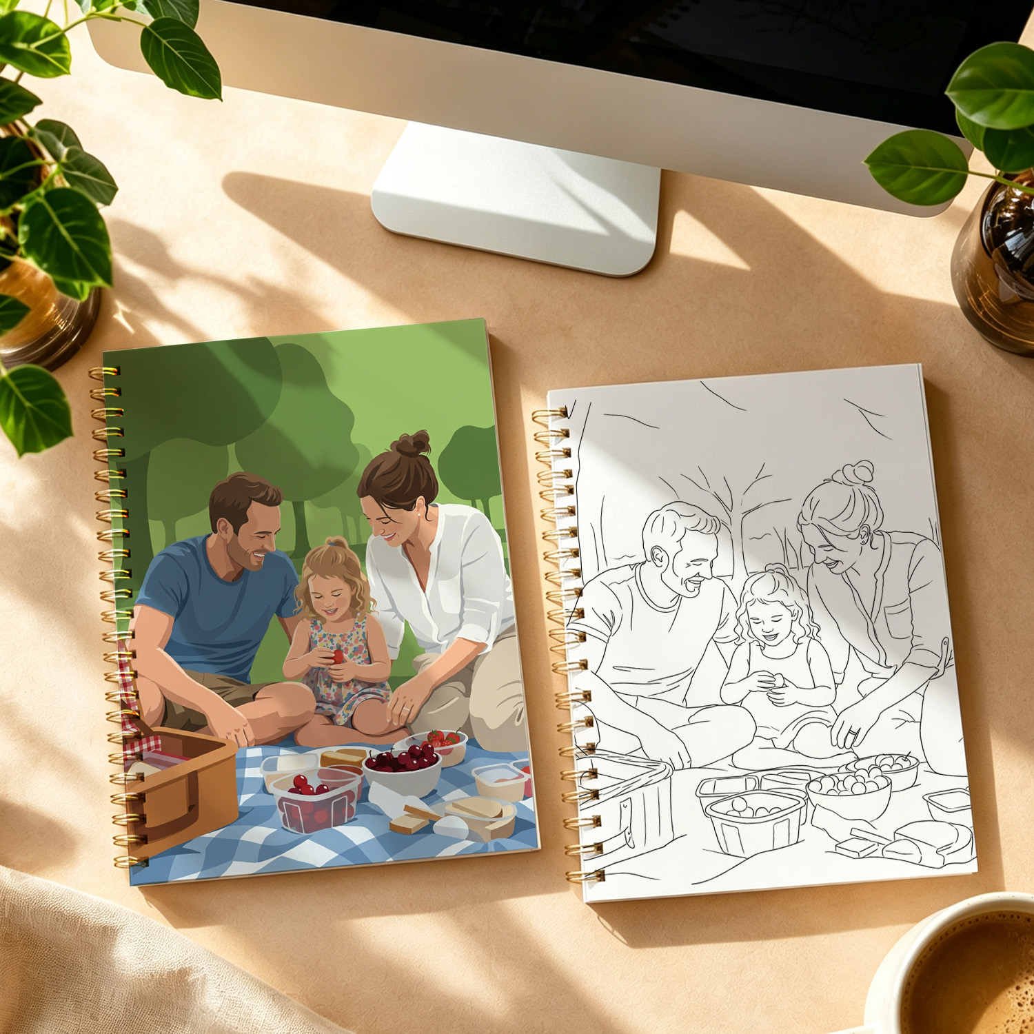Custom Coloring Book from Photos | 12 or 24 Pages Perfect for Watercolors & Brush Markers Personalized Gift