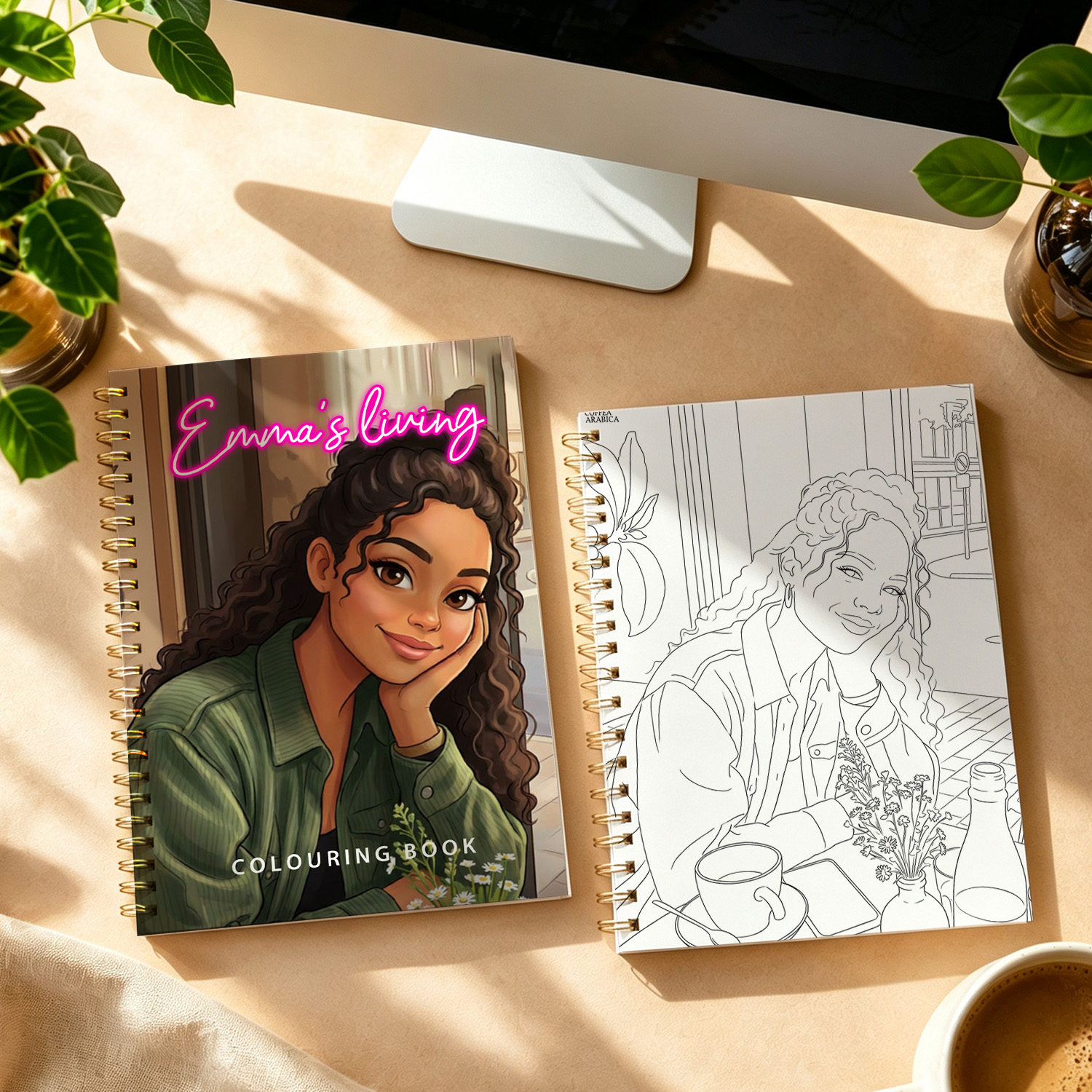 Custom Coloring Book from Photos | 12 or 24 Pages Perfect for Watercolors & Brush Markers Personalized Gift detail