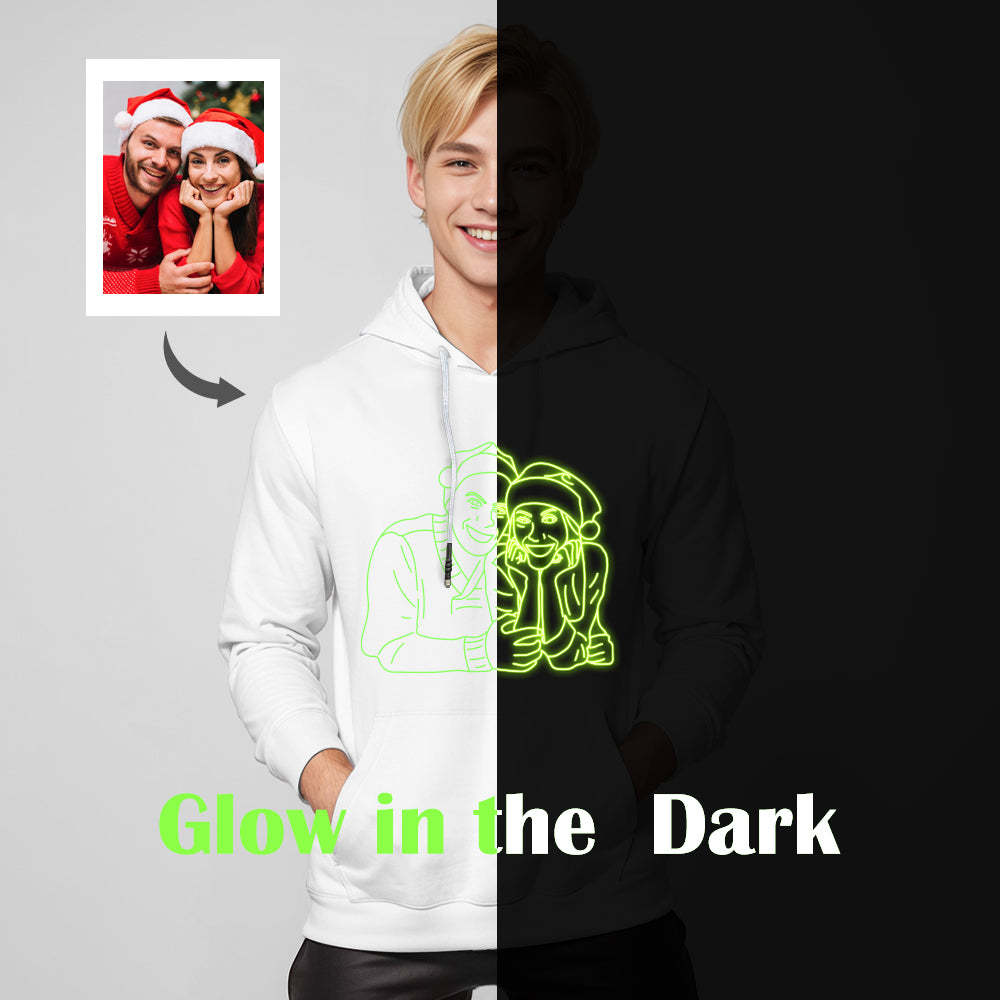 Custom Photo Glow In The Dark Multicolour Hoodie Personalized Luminous Unisex Hoodie Creative Gift - soufeelus