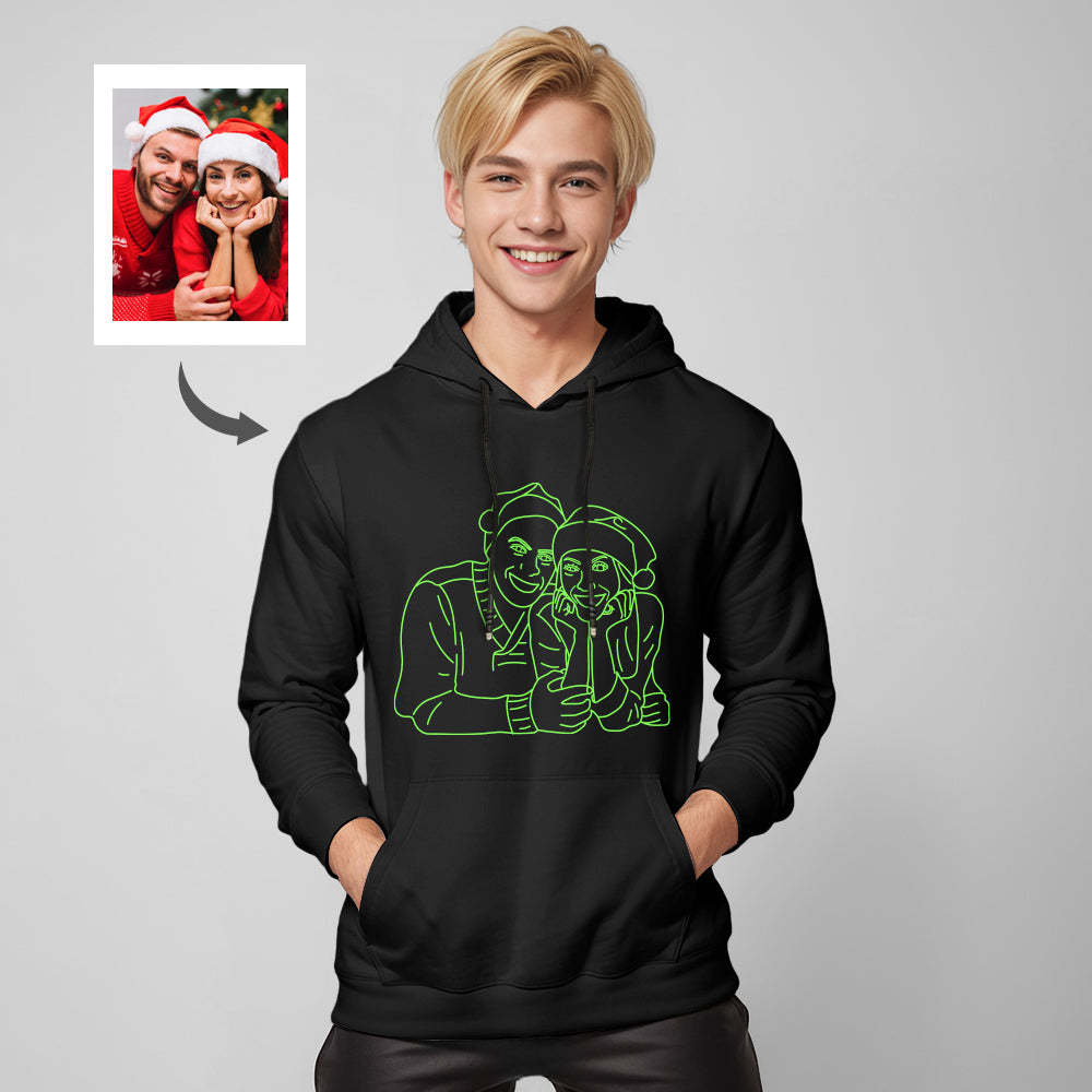 Custom Photo Glow In The Dark Multicolour Hoodie Personalized Luminous Unisex Hoodie Creative Gift - soufeelus