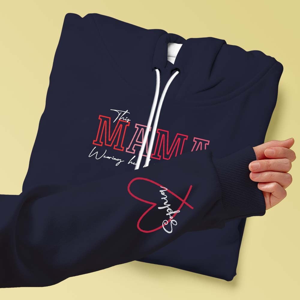 Custom Name Hoodie Personalized Hoodies Wear Heart On Sleeve Hoodie Mo