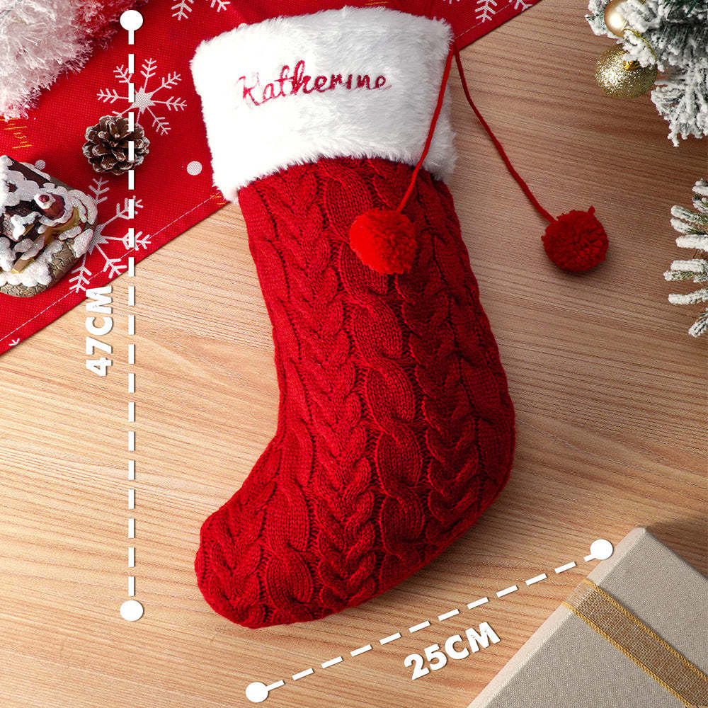 Personalized Christmas Stocking with Name Embroidery Xmas Stockings Decoration - soufeelus