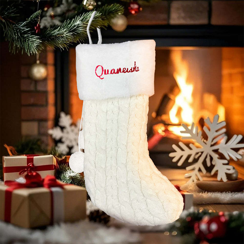 Personalized Christmas Stocking with Name Embroidery Xmas Stockings Decoration - soufeelus