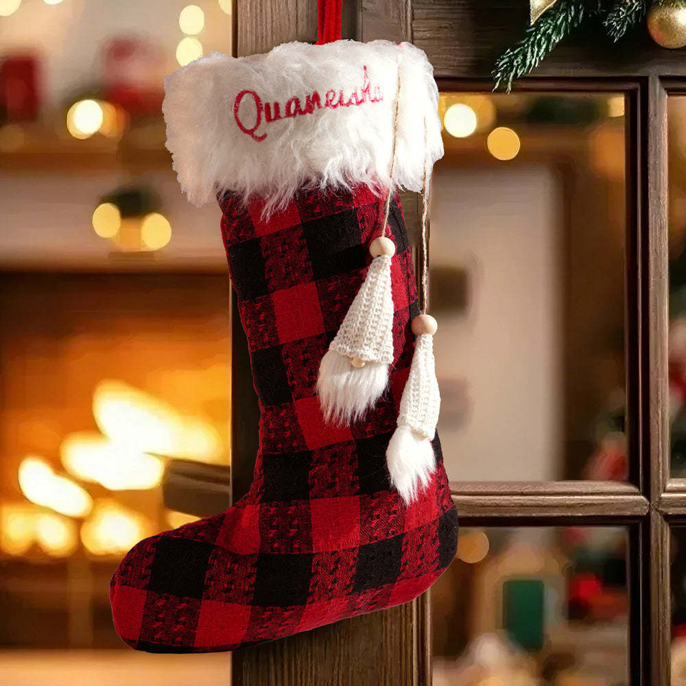 Personalized Christmas Stocking with Name Embroidery Christmas Stocking Gift for Family - soufeelus