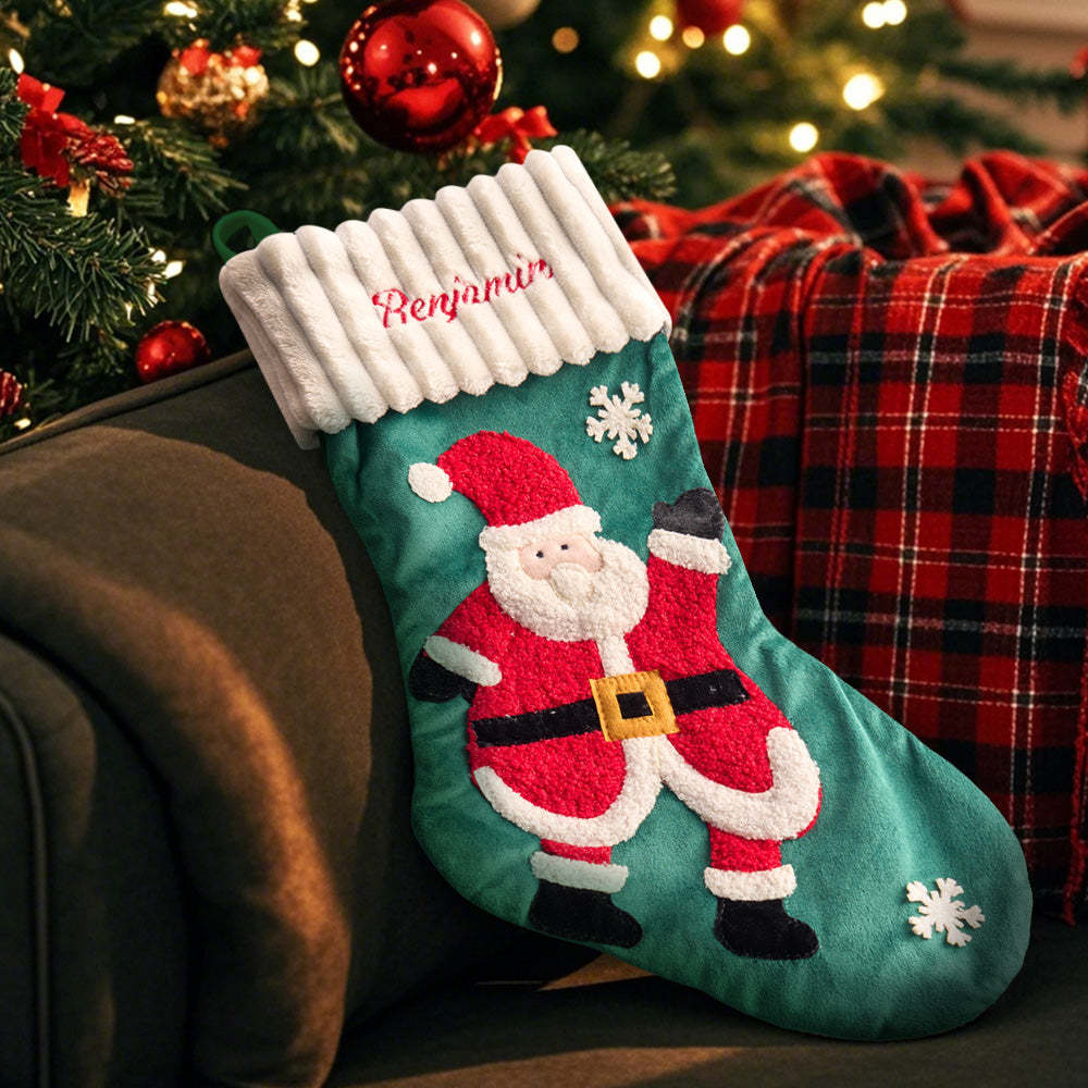 Personalized Christmas Stocking with Name Embroidery Christmas Stockings Gift for Family - soufeelus
