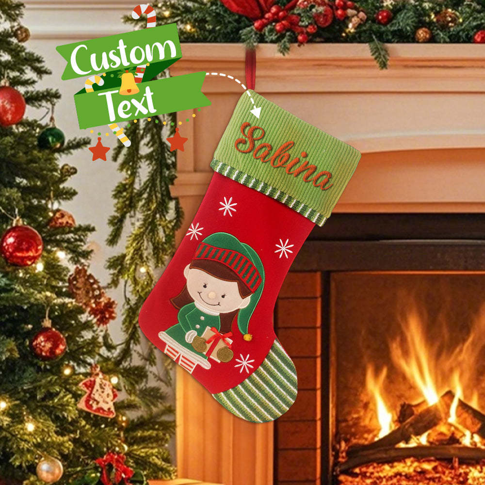 Personalized Christmas Stocking with Embroidered Name Christmas Stockings Gifts for Family - soufeelus