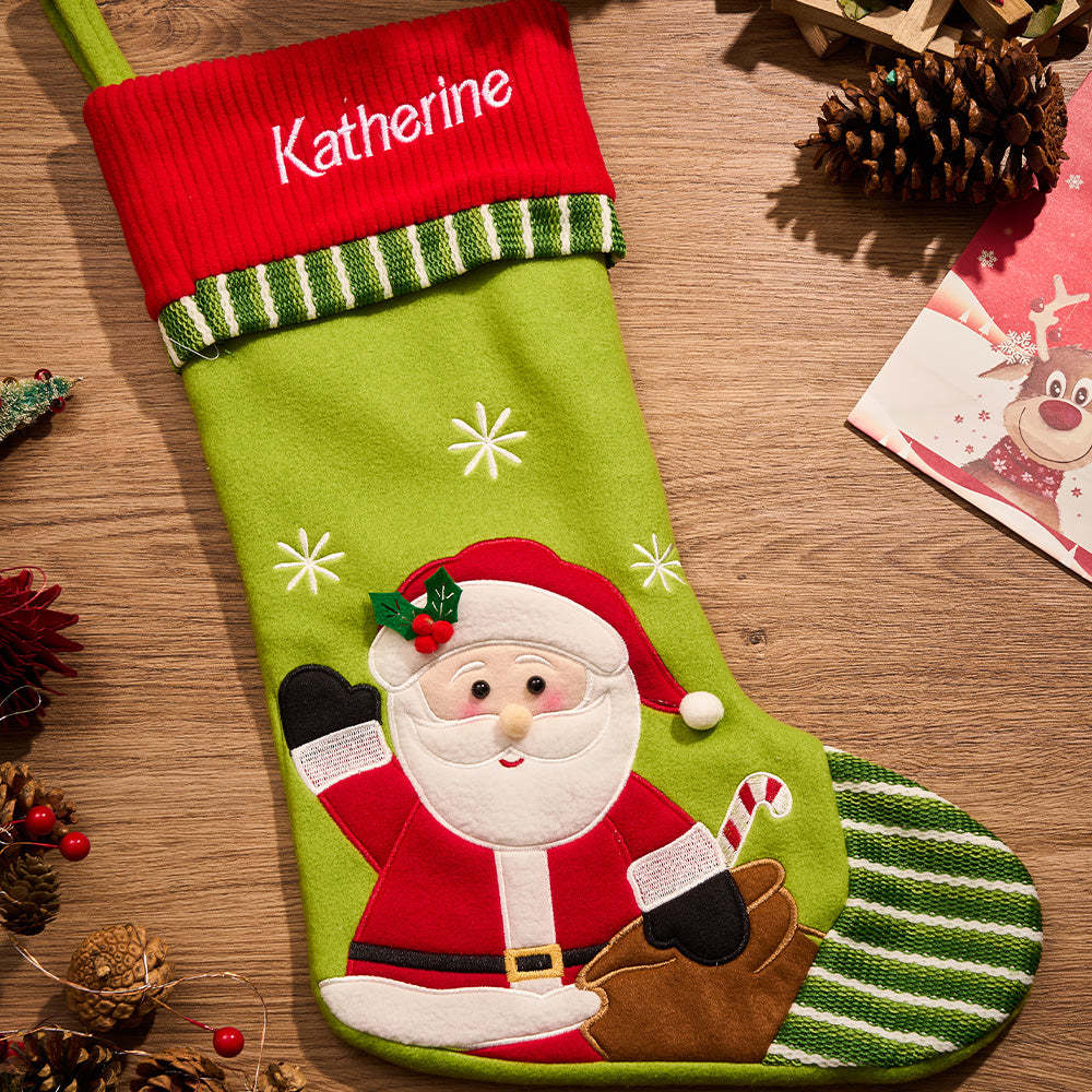 Personalized Christmas Stocking with Embroidered Name Christmas Stockings Gifts for Family - soufeelus