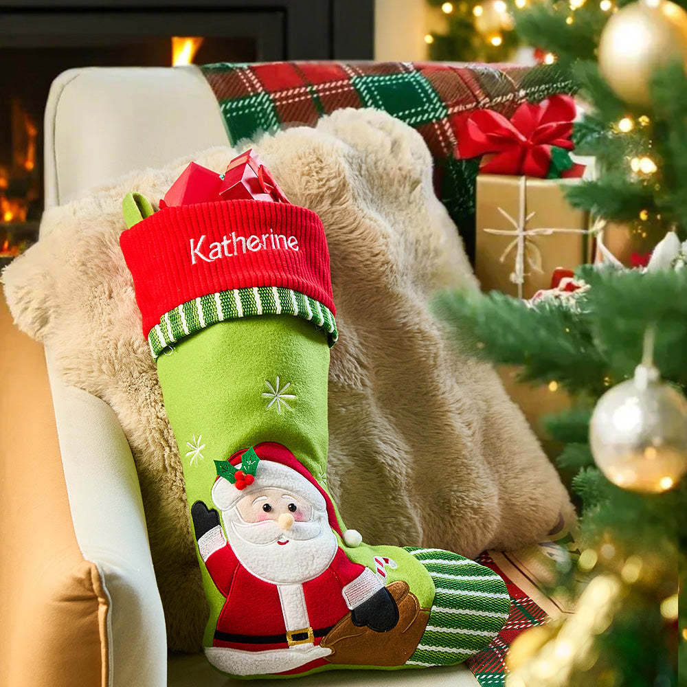 Personalized Christmas Stocking with Embroidered Name Christmas Stockings Gifts for Family - soufeelus