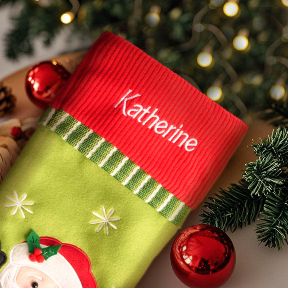 Personalized Christmas Stocking with Embroidered Name Christmas Stockings Gifts for Family - soufeelus