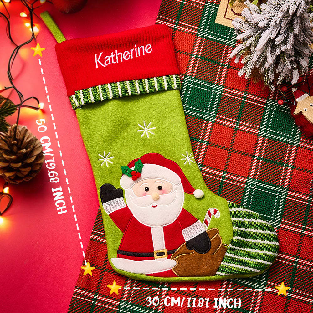 Personalized Christmas Stocking with Embroidered Name Christmas Stockings Gifts for Family - soufeelus