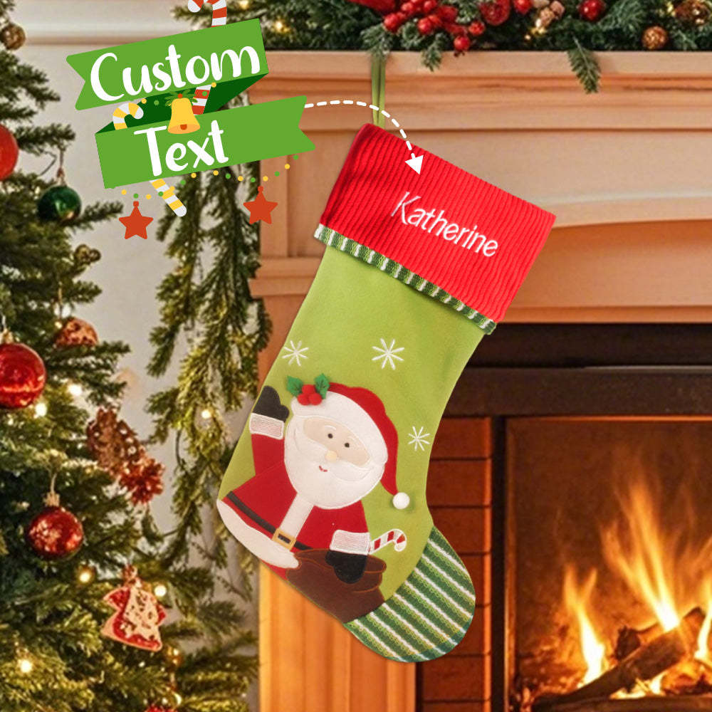 Personalized Christmas Stocking with Embroidered Name Christmas Stockings Gifts for Family - soufeelus