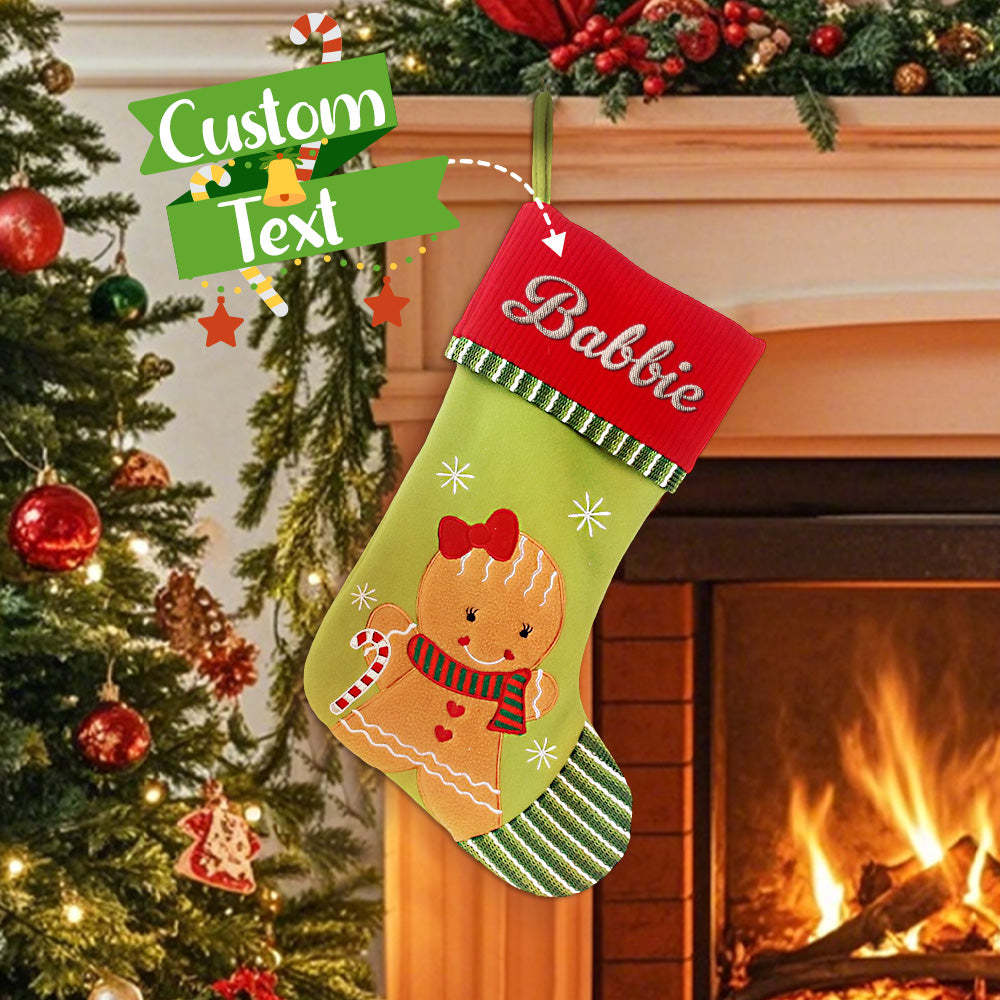 Personalized Christmas Stocking with Embroidered Name Christmas Stockings Gifts for Family - soufeelus