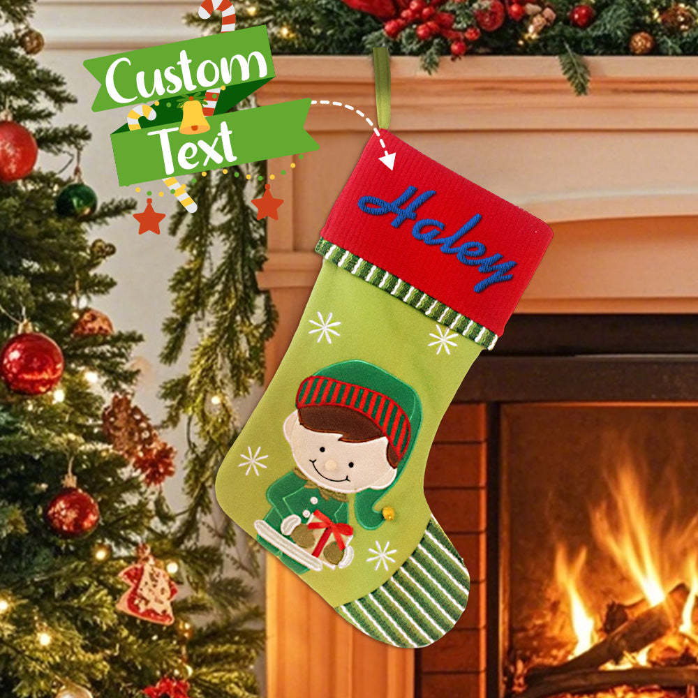 Personalized Christmas Stocking with Embroidered Name Christmas Stockings Gifts for Family - soufeelus