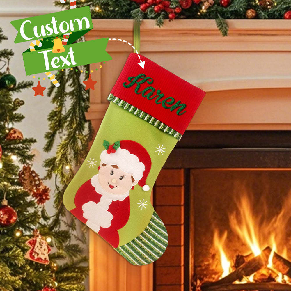 Personalized Christmas Stocking with Embroidered Name Christmas Stockings Gifts for Family - soufeelus
