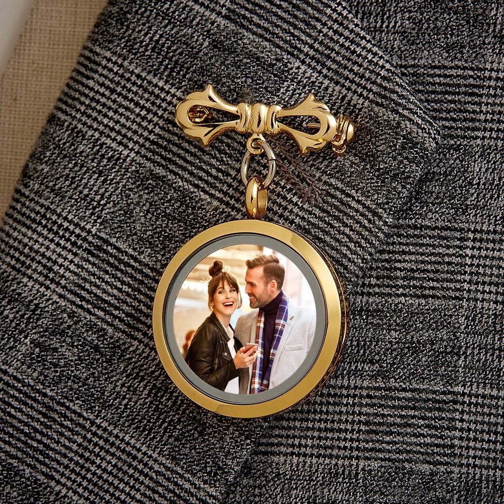 Personalized Photo Brooch Memorial Lapel Pin For Men - soufeelus
