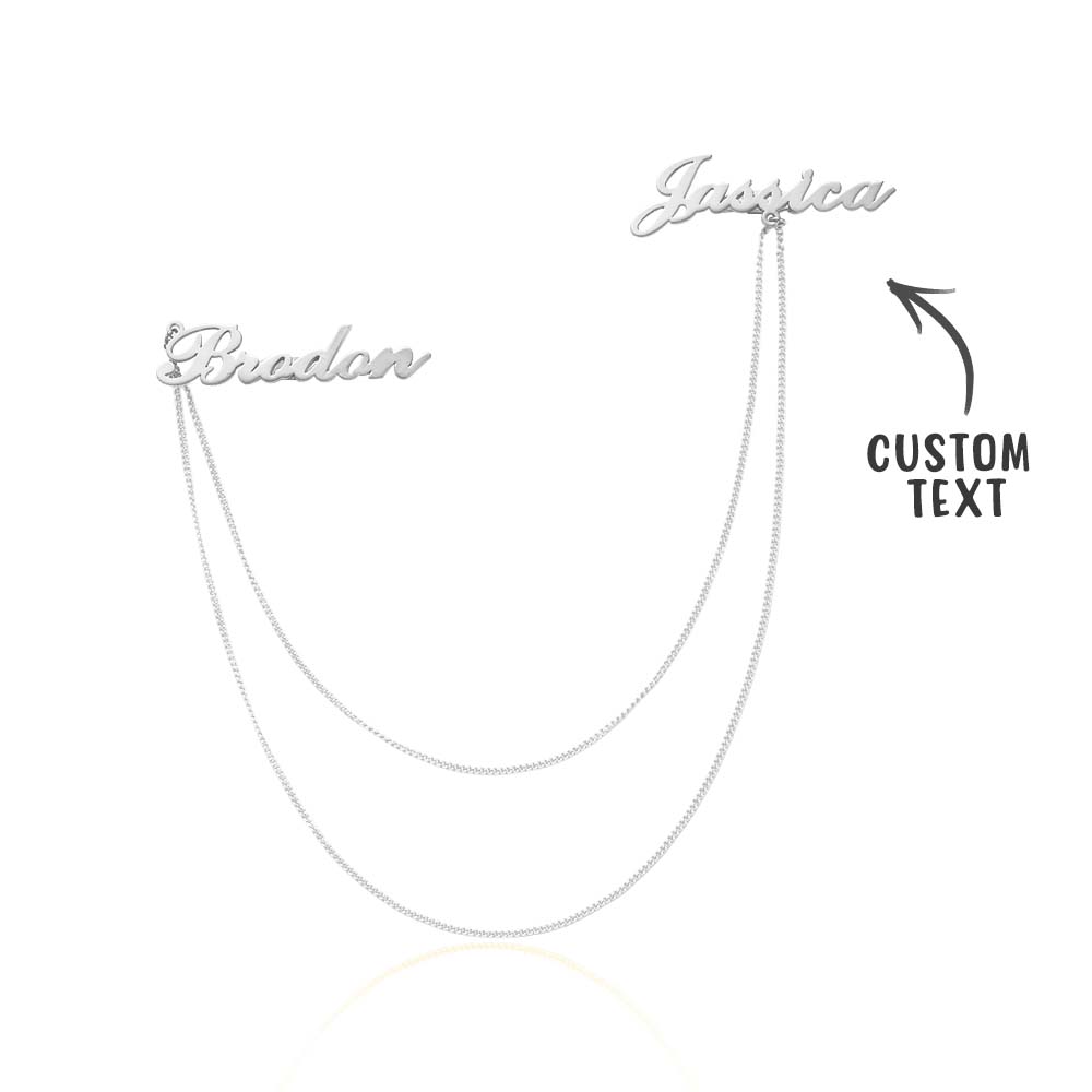 Custom Name Brooch Personalized Vintage Lapel Pin Gifts For Couples - soufeelus