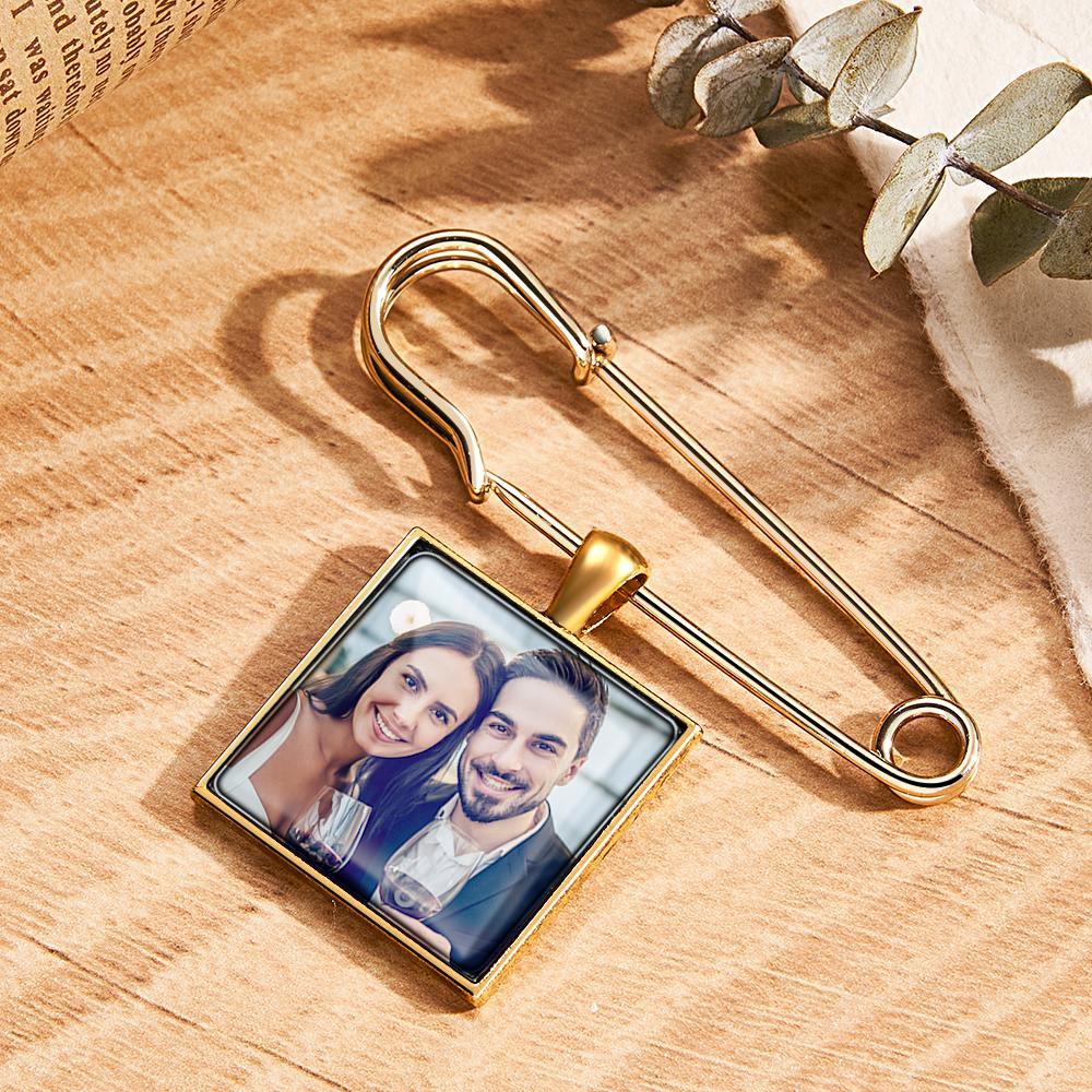 Personalized Photo Lapel Pin Memorial Charm Brooch Gift For Man - soufeelus