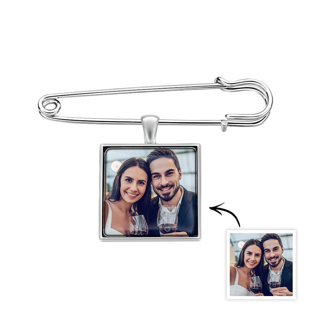 Personalized Photo Lapel Pin Memorial Charm Brooch Gift For Man - soufeelus